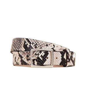 RAG and Bone Snake Boyfriend Belt Medium Black White